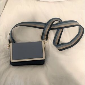 Blue and White Crossbody Bag